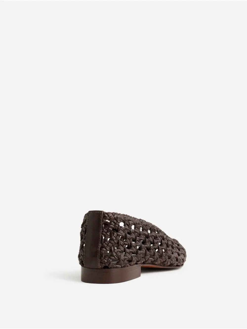 Madewell The Ruth Ballet Flat in Woven Leather Dark Carob Brown Sz 8 $138 BNIB